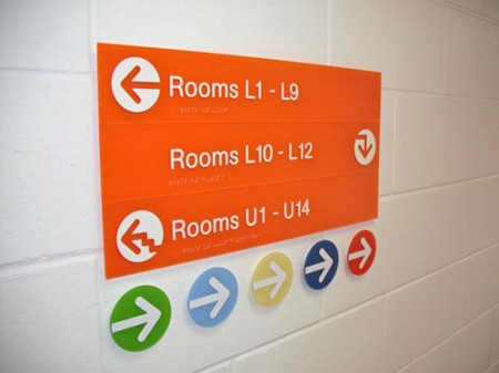 college-directional-sign